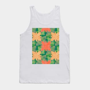 Flower Mandala Orange and Green Tank Top